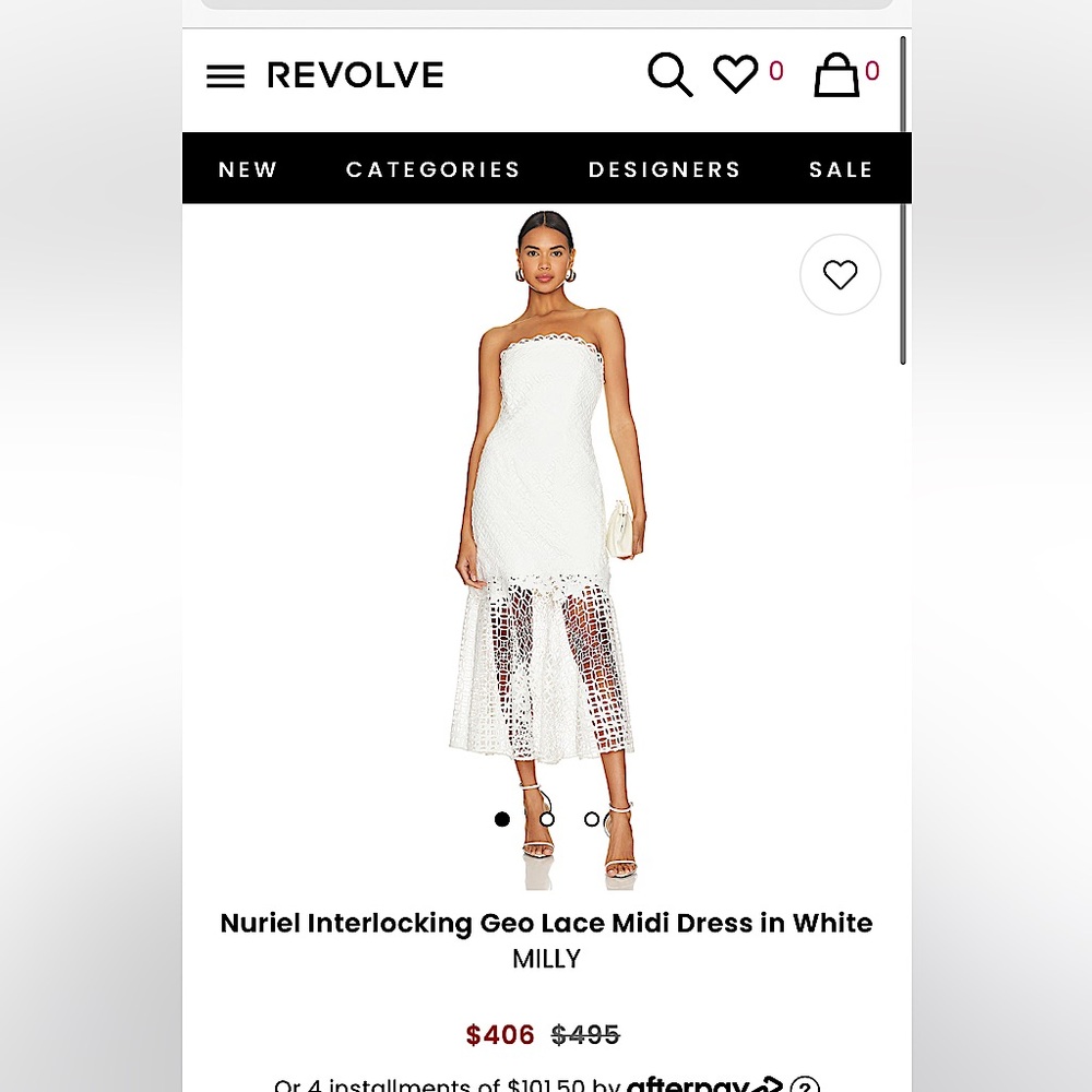 Milly Nuriel Interlocking Geo Lace Dress - White / 0